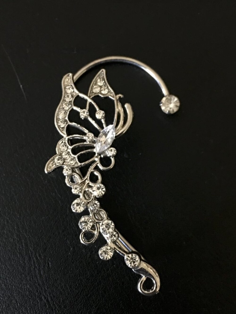 Butterfly Rhinestone Ear Clip
